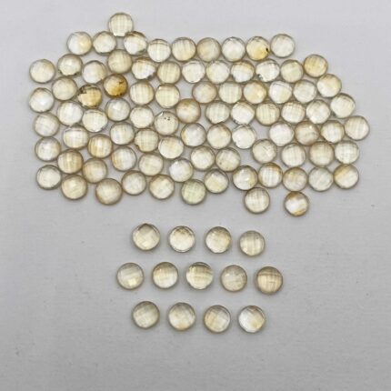 Natural Citrine Round Checker Cut Loose Gemstone Lot 47 Pcs 7 MM 60 CT