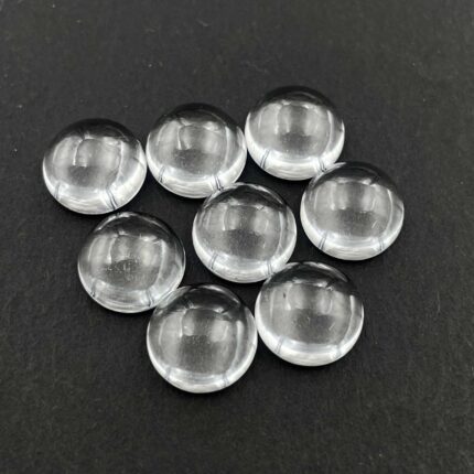 Natural Crystal Quartz Round Cabochon Loose Gemstone Lot 8 Pcs 9.5 MM 25 CT