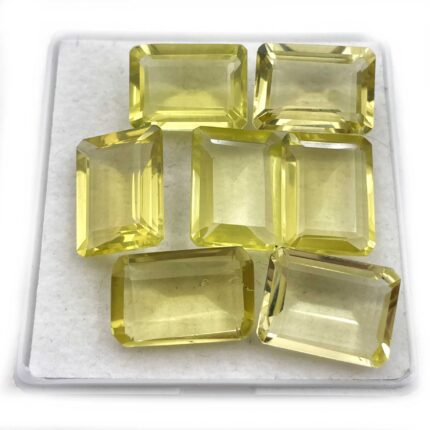 Natural Lemon Quartz Octagon Cut Loose Gemstone Lot 5 Pcs 12*16 MM 47 CT