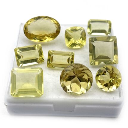 Natural Lemon Quartz Mix Cut Loose Gemstone Lot 24 Pcs 6-15 MM 100 CT