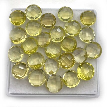 Natural Lemon Quartz Round Briolette Cut Loose Stone Lot 22 Pcs 9-9.50 MM 50 CT