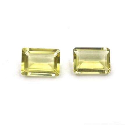 Natural Lemon Quartz Octagon Cut Loose Gemstone Lot 2 Pcs 13*18 MM 25.55 CT