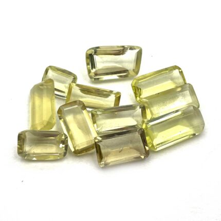 Natural Lemon Quartz Octagon Cut Loose Stone Lot 10 Pcs 8*10-8*15 mm 45 CT