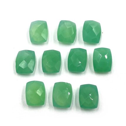 Natural Green Chalcedony Cushion Briolette Cut Stone Lot 11 Pcs 6*8 MM 16.45 CT