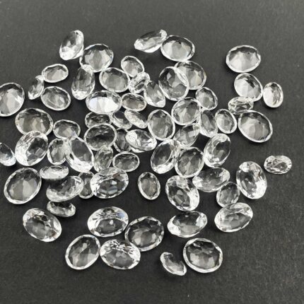 Natural Crystal Quartz  Oval Cut Loose Gemstone Lot 66 Pcs 6x8-9x11 MM 156 CT