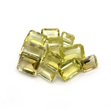 Natural Lemon Quartz Octagon Cut Loose Stone Lot 10 Pcs 7*8-11.50*17 MM 50 CT