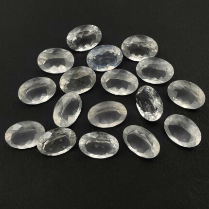 Natural Crystal Quartz Oval Cut Loose Gemstone Lot 8 Pcs 13x18 MM 91 CT