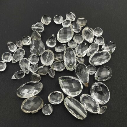Natural Crystal Quartz Mix Shape Cut Drilled Gemstone 24 Pcs 5x7-15x20 MM 103CT