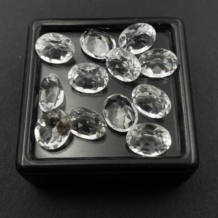 Natural Crystal Quartz Oval Cut Loose Gemstone Lot 38 Pcs 8x10 MM 90 CT