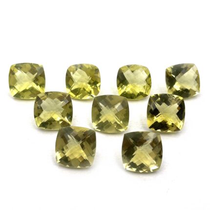 Natural Lemon Quartz Cushion Checker Cut Loose Gemstone Lot 11 Pcs 14 MM 100 CT