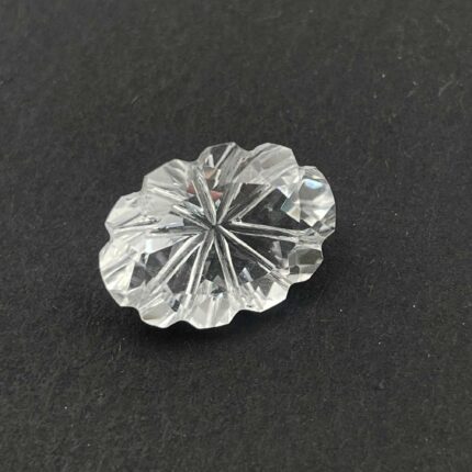 Natural Crystal Quartz Carving Oval Cut Loose Gemstone 10x14 MM 5 CT