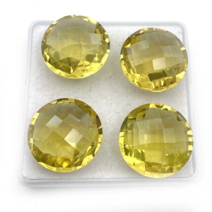 Natural Lemon Quartz Round Briolette Cut Loose Gemstone Lot 3 Pcs 20 MM 65 CT