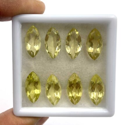 Natural Lemon Quartz Marquise Cut Stone Lot 14 Pcs 8*16 MM 50 CT