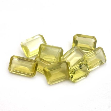 Natural Lemon Quartz Octagon Cut Loose Stone Lot 9 Pcs 8*11-12*16 MM 75.5 CT