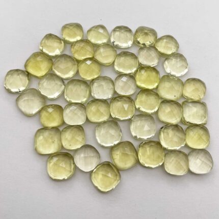 Natural Lemon Quartz Cushion Cut Stone Lot 25 Pcs 10 MM 100 CT
