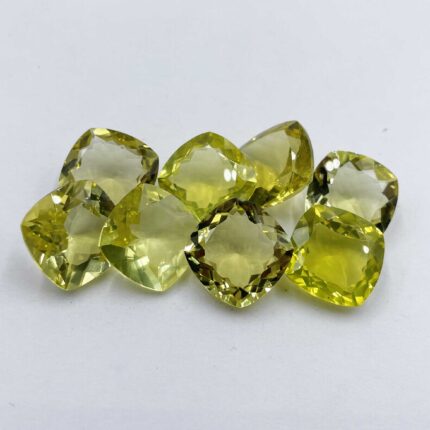 Natural Lemon Quartz Cushion Cut Loose Gemstone Lot 7 Pcs 17 MM 113 CT