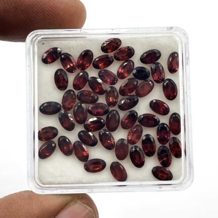 Natural Red Garnet Oval Cut Loose Gemstone Lot 81 Pcs 3*5 MM 24 CT
