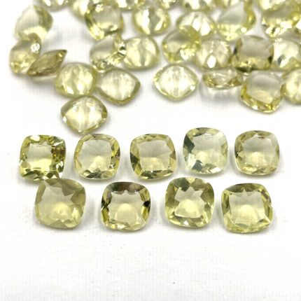 Natural Lemon Quartz Cushion Cut Loose Gemstone Lot 55 Pcs 9 MM 113 CT