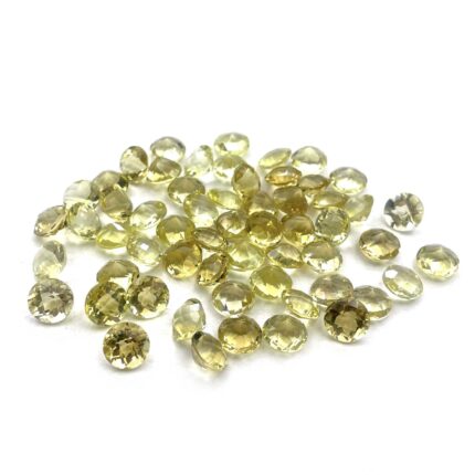 Natural Lemon Quartz Round Checker Cut Stone Lot 58 Pcs 8 MM 104 CT