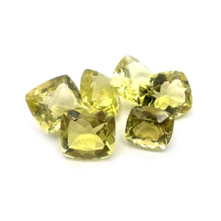 Natural Lemon Quartz Cushion Cut Stone Lot 6 Pcs 12*13-15*16 MM 75 CT