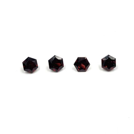 Natural Red Garnet Hexagon Cut Loose Gemstone Lot 4 Pcs 5 MM 3 CT