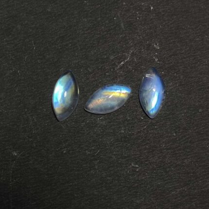 Natural Rainbow Moonstone Marquise Loose Gemstone  Cabochon Lot 3pcs 9*13MM 5 CT