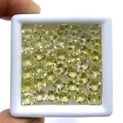 Natural Lemon Quartz Cushion Cut Loose Gemstone Lot 195 Pcs 5 MM 108 CT