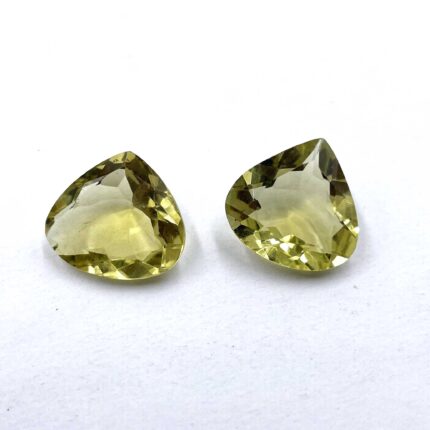 Natural Lemon Quartz Heart Cut Loose Gemstone Lot 2 Pcs 17*18-17*19 MM 25 CT