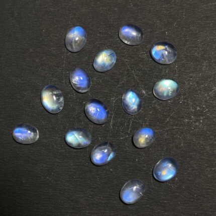 Natural Rainbow Moonstone Oval Loose Gemstone  Cabochon Lot 5 pcs 7*9 MM 10.5 CT
