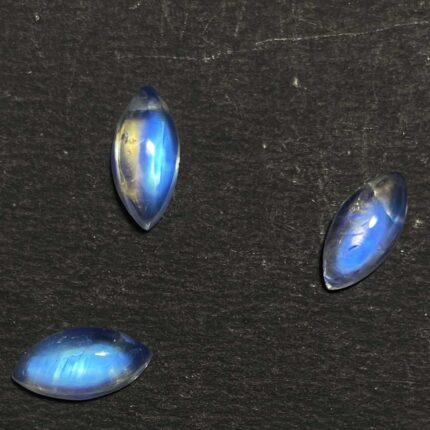Natural Rainbow Moonstone Marquise Loose Gemstone  Cabochon Lot 4 pcs 6*12MM 6CT