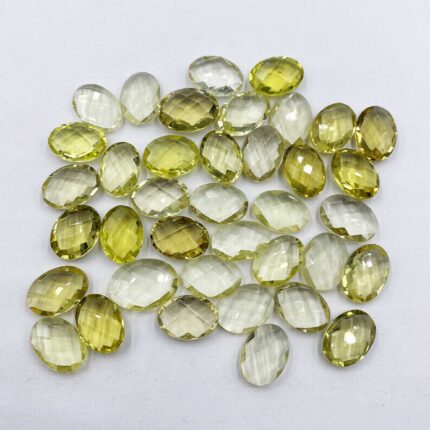 Natural Lemon Quartz Oval Briolette Cut Stone Lot 23 Pcs 10*14 MM 102 CT