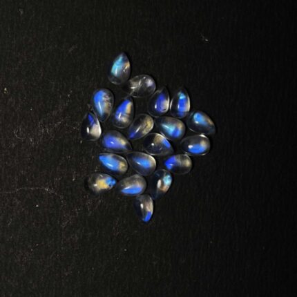 Natural Rainbow Moonstone Pear Loose Gemstone Cabochon Lot 18 pcs 4*6 MM 10 CT