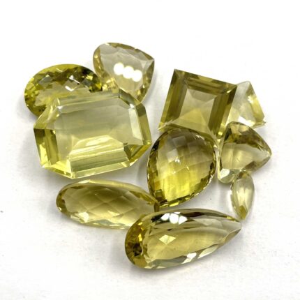 Natural Lemon Quartz Mix Cut Loose Gemstone Lot 17 Pcs 7-18 MM 103 CT