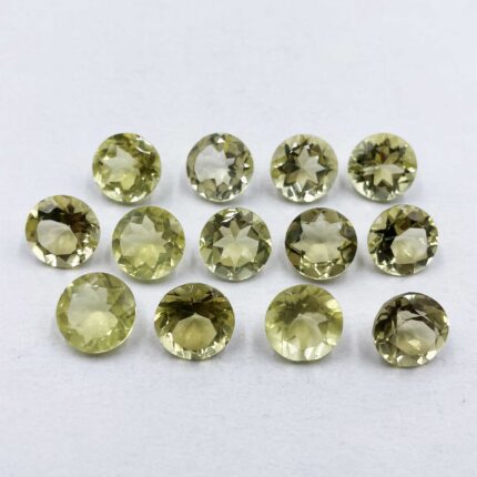 Natural Lemon Quartz Round Cut Loose Gemstone Lot 14 Pcs 11 MM 60 CT