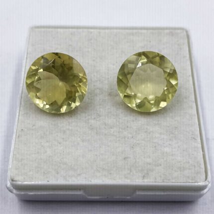 Natural Lemon Quartz Round Cut Loose Gemstone Lot 2 Pcs 13 MM 13 CT