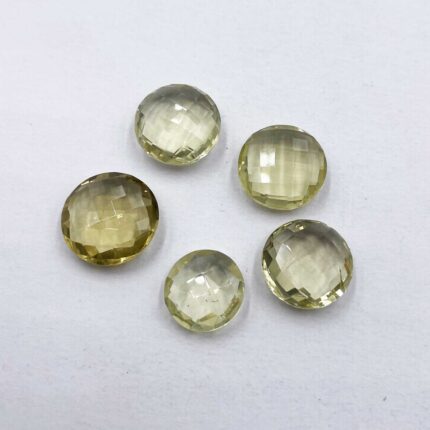 Natural Lemon Quartz Round Briolette Cut Loose Gemstone Lot 6 Pcs 12-15 MM 38 CT