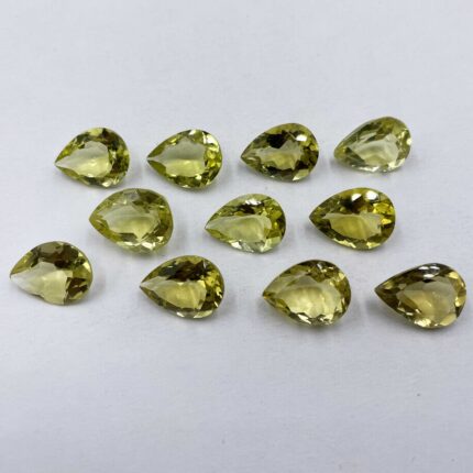 Natural Lemon Quartz Pear Cut Loose Gemstone Lot 14 Pcs 12*16 MM 105 CT