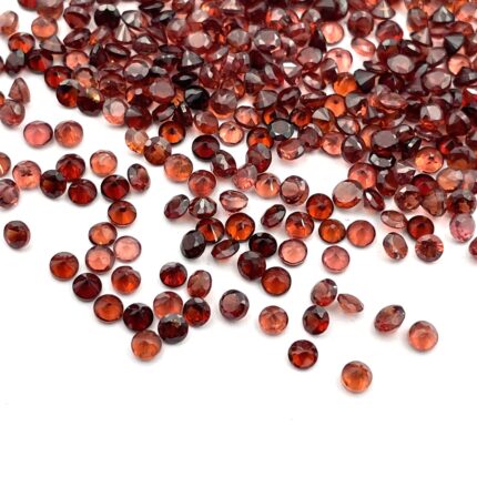 Natural Red Garnet Round Cut Loose Gemstone For Jewelry 100 Pcs 2.5 MM