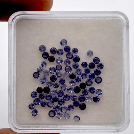 Natural Iolite Round Cut Loose Gemstone Lot 1.75 MM 100 Pcs