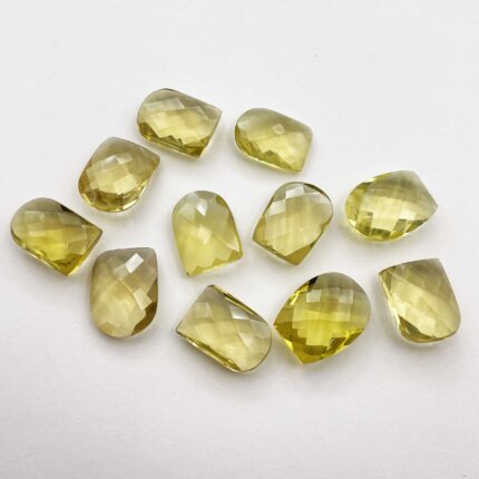 Natural Lemon Quartz Fancy Briolette Cut Stone Lot 5 Pcs 12.50*18-14*20 MM 71 CT