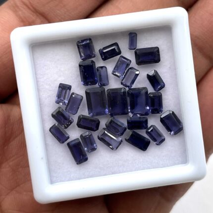 Natural Iolite Octagon Cut Loose Gemstone Lot 2*4-5*7 MM 26 Pcs 9.8 CT