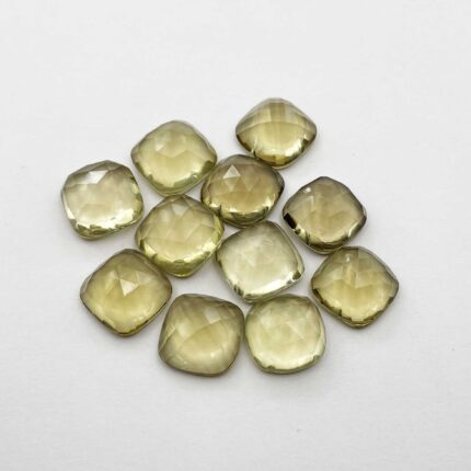 Natural Lemon Quartz Cushion Checker Cut Stone Lot 11 Pcs 14 MM 108 CT