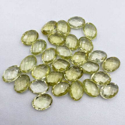 Natural Lemon Quartz Oval Briolette Cut Loose Gemstone Lot 9 Pcs 13*18 MM 100 CT