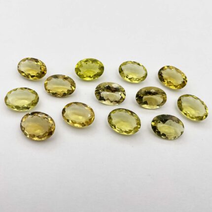 Natural Lemon Quartz Oval Cut Loose Gemstone Lot 13 Pcs 13*18-14*18 MM 129 CT