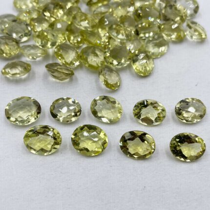Natural Lemon Quartz Oval Checker Cut Loose Gemstone Lot 45 Pcs 8*10 MM 100 CT