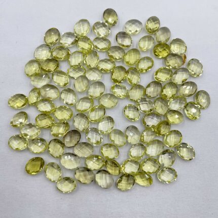 Natural Lemon Quartz Oval Briolette Cut Loose Gemstone Lot 50 Pcs 7*9 MM 100 CT