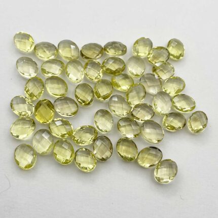 Natural Lemon Quartz Oval Briolette Stone Lot 24 Pcs 7*9 MM 50 CT