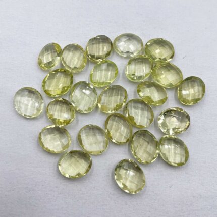 Natural Lemon Quartz Oval Briolette Cut Loose Stone Lot 13 Pcs 10*12 MM 50 CT