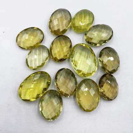 Natural Lemon Quartz Oval Briolette Cut Loose Stone Lot 6Pcs 14*18-18*25MM 100CT