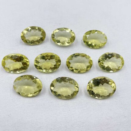 Natural Lemon Quartz Oval Cut Loose Gemstone Lot 14 Pcs 12*16 MM 102 CT